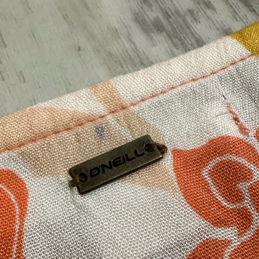 O'Neill Floral V-Neck Crop Top - Orange and White L - Picture 15 of 15
